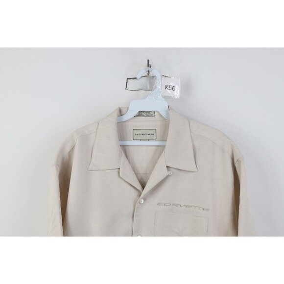 Vintage 90s Y2K Mens Medium Spell Out Corvette Racing Short Sleeve Button Shirt - Picture 2 of 15